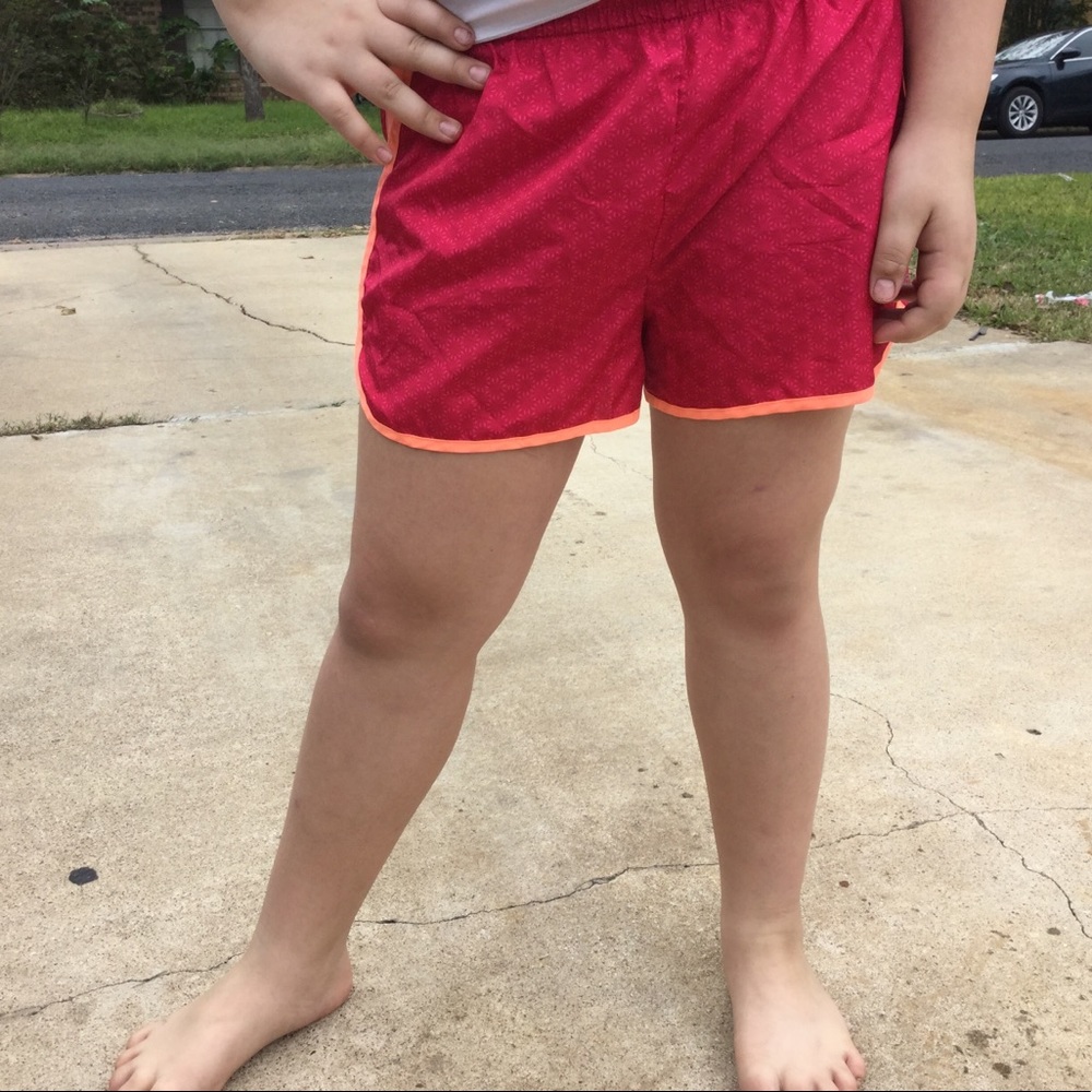 Hot pink workout shorts